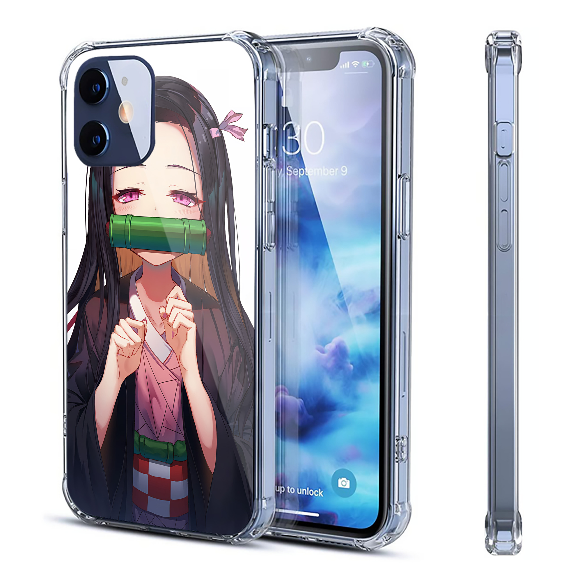 （画像用） 鬼滅の刃（きめつのやいば）竈門 禰󠄀豆子／かまど ねずこ Kamado Nezuko 【iPhone 12シリーズ対応】透明スマホケース（クリアソフトケース）